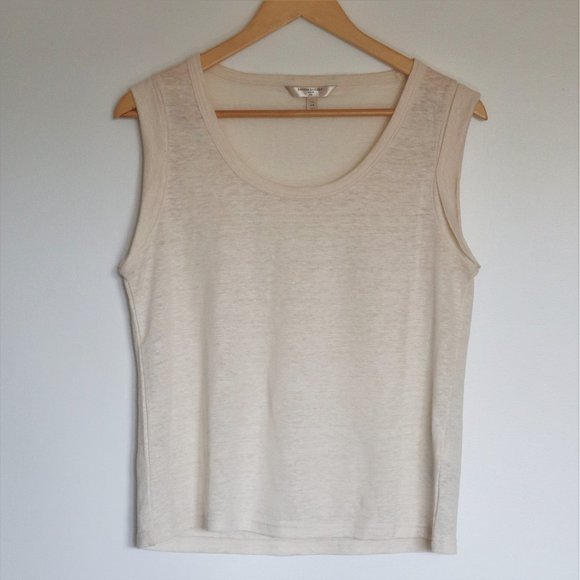 Banana Republic Cream Linen Tank Top NWOT - Picture 1 of 6